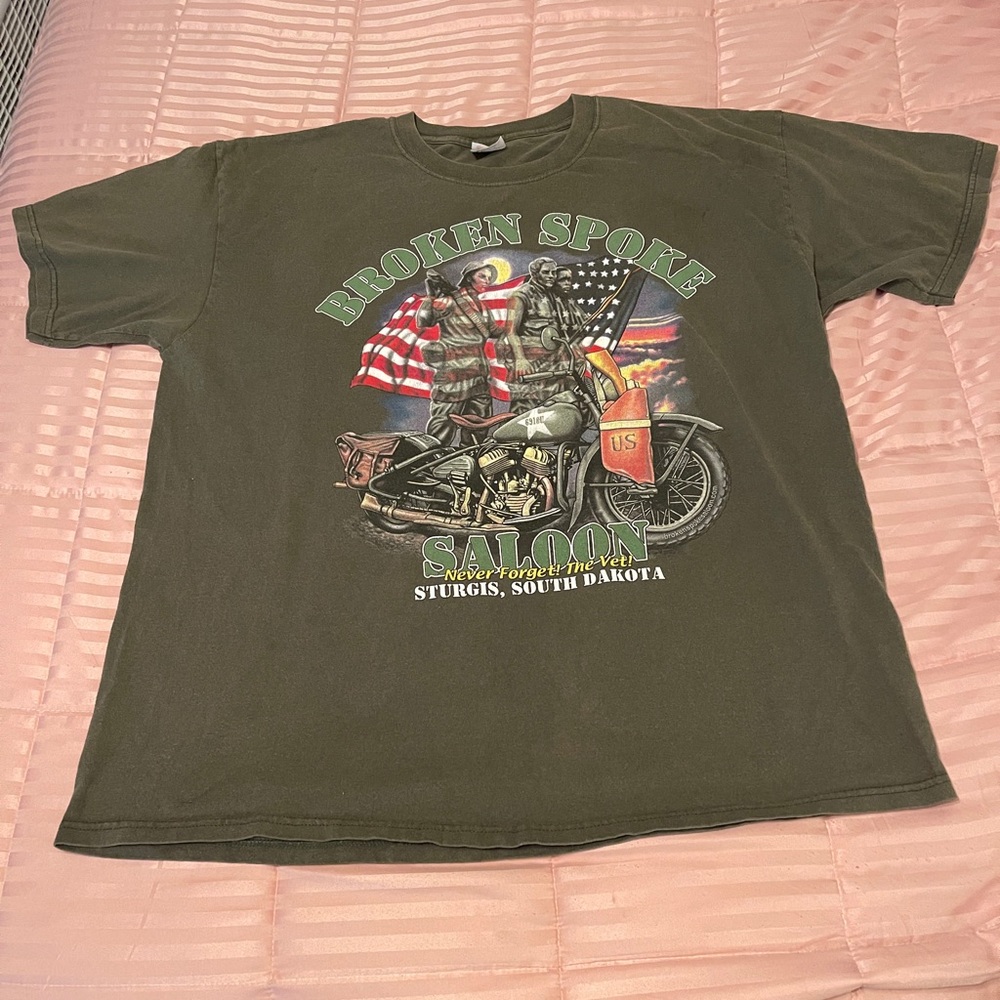 Broken Spoke Saloon Sturgis SD Motorcycle Rally Never Forget! The Vet! Size XL.